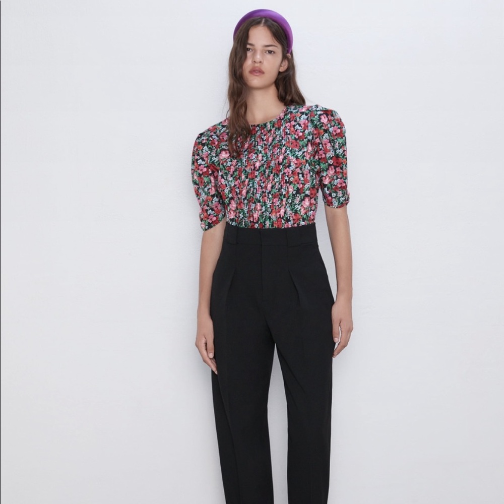 NWT: Zara Floral Blouse